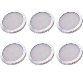 ANYPOWK 12 Volt LED Lights Flush Mounted - 2.5W 250 Lumen Warm White - for 12V RV Boat Trailer Camper, Under Cabinet Lighting, Closets, Cupboard, Pack of 6