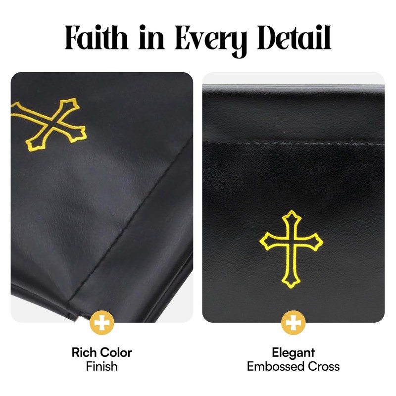 Squeeze-Top Faux Leather Rosary Pouch - Compact Blue Vinyl Case