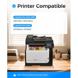 128A Toner Cartridge 4-Pack High Yield Replacement for 128A CE320A CE321A CE322A CE323A Compatible with HP LaserJet Pro Color MFP CM1415fn CM1415fnw CP1525nw CP1525n Printer Black Cyan Yellow Magenta