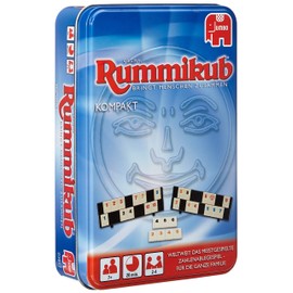 Jumbo Spiele Original Rummikub Compact in Metal Tin - The Classic Game Among Board Games for on the Go for Adults and Children from 7 Years