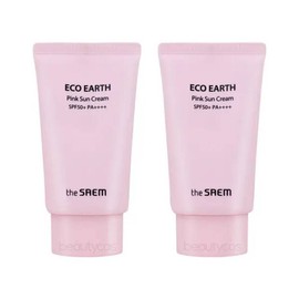 UnKnown 2 pieces The Saem Eco Earth Pink Sun Cream 50g SPF50+ PA++++ / 2개 더샘 에코 어스 핑크 선 크림 50g SPF50+ PA++++