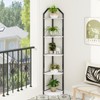 70" Tall Corner Shelf Stand, 5 Tier Wood Shelves for
