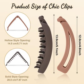 8Pcs Banana Hair Clips, Large Clincher Double Comb Clips for Thick Hair, Matte Strong Ponytail Holder Clip, Non-slip Banana Clips Hair Barrettes Accessories for Women Girls Curly Straight