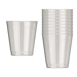 AIOS Pack of 100 Plastic Shot Glasses - Multi Use Crystal Clear Sampling Cups 25ml / UK Single Measure