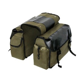 35L Canvas Bike Commuter Bag, Large Capacity Bicycle Pannier Rack Saddle Bag for Outdoor Tailgate