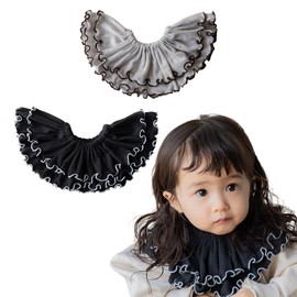 SOWAN Frill Collar Bib Teleco 360 Degree 2-Piece Set Made in Japan 100% Cotton Attachable Bib Newborn to 3 Years Unisex