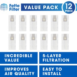 Fette Filter - Premium 53294 Type O HEPA Vacuum Bags Compatible with Kenmore Upright Vacuum Cleaners. Compare to Part # 53294 - Pack of 12