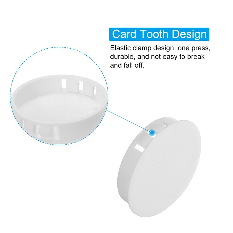 PATIKIL 50mm (2") Plastic Hole Plugs Set of 6 Flush