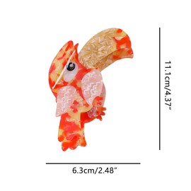 Funny Toucan Bird Hair Clip,Acetate Claw Clips,Hair Clips for Women,Orange