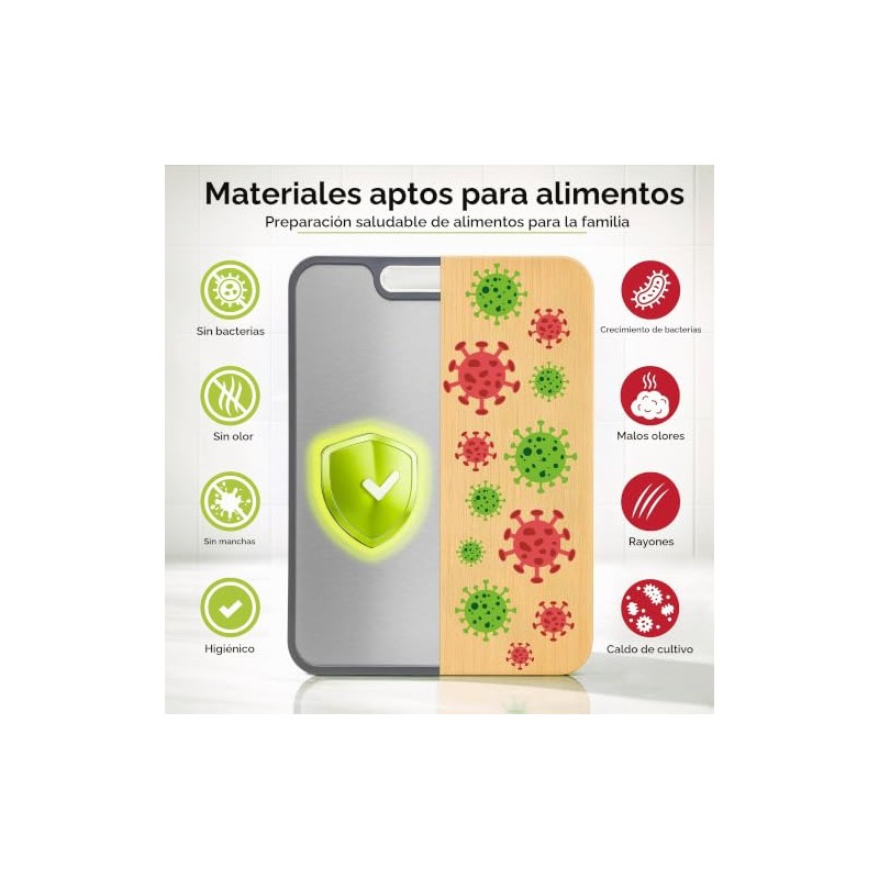 Freshware - Tabla de cortar de titanio para cocina, tablas