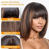 MEGOOD Bob Wig Human Hair with Bangs Glueless 2.5x1 HD