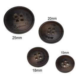 Round Resin Buttons 40Pcs Assorted Size Flatback Sewing Buttons 4 Holes Craft Buttons Snaps with Stripe Flower for Scrapbooking Sewing Coats Clothes Suit (E-40PCS)