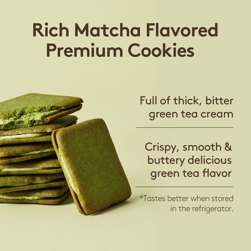 OSULLOC Langue de Chat Cookies (3.52oz, 100g) Korean Matcha Flavored