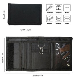 YHIJSR RFID Slim Wallet Children's Wallet Boy Purse Men's Triple Wallet Triple Foldable Purse Sport Outdoor Purse Black, black, rfid wallet