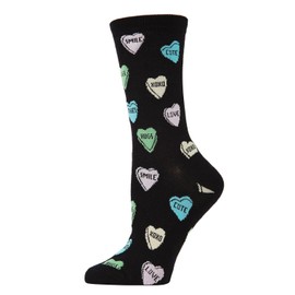 MeMoi Sweet Candy Rayon Blend Crew Socks Black One Size
