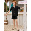 Haloumoning Boys 2 Pieces Summer Outfits Beach Short Sleeve Button