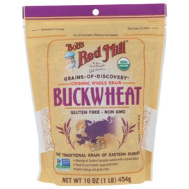Bob's Red Mill Organic Gluten Free Buckwheat Groats, 16oz (Pack of 1) - Non GMO, Whole Grain, Vegan, Kosher