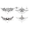 4 Sheets Breast Tattoo, Underboob, Anlers, Roses Flowers - Rosie4