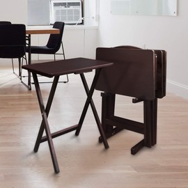 Casual Home 5pcs Tray Table Set, Espresso (New)