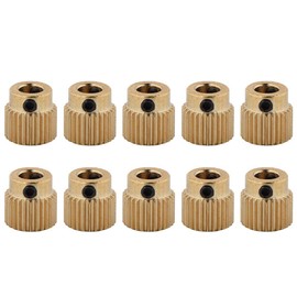 3D Printer Parts 10PCS Brass Extruder Wheel 26/40 Teeth Drive Gear for CR-10.CR-10S,S4,S5,Ender 3,Ender 3 Pro, MK7 MK8 Extruder(26 Teeth)