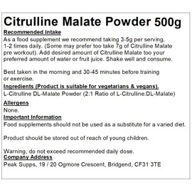Citrulline Malate Powder | Pure | 2 to 1 Ratio (500g)