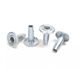 Unbranded LOT OF (4) CASTER SOCKETS W/ TEETH FOR GRIP NECK STEM CASTERS, 5/16" X 3/8"