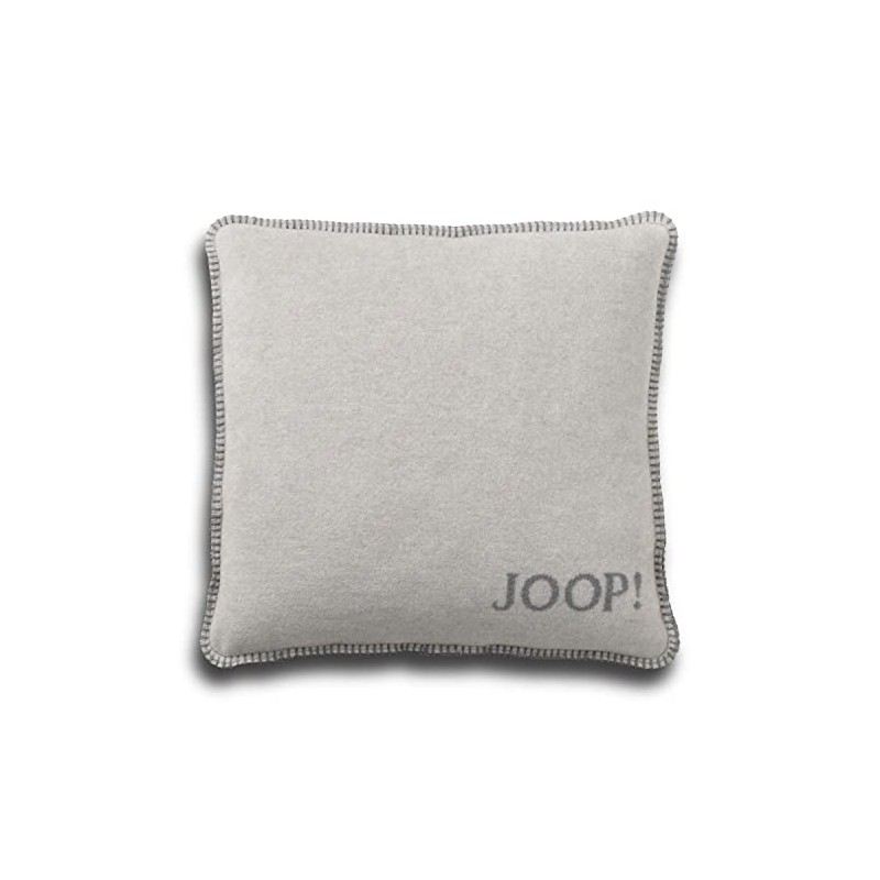 Joop! Kissenhülle Uni Doubleface Graphit-Rauch Baumwolle/Polyacryl, Maße: 50cm x 50cm,