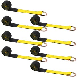 Wowangce 8 Pack 2'' x 12ft Tow Truck Straps Lasso Wheel Lift Straps Lasso Tow Strap with D Ring 11, 000 Lbs Break Strength Auto Tie Down Auto Hauler for Trailer Truck Tie