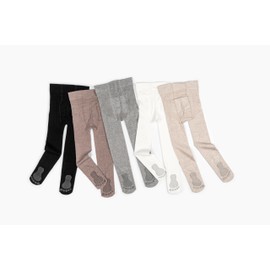 LOLANTA Kids Cable Knit Opaque Tights, Non-Slip Pantyhose for Girls, Footed Leggings for School, Black/White/Oatmeal, 6-8 Years, XL