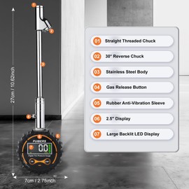 PUIBERS Semi Truck Digital Tire Pressure Gauge 200 PSI with LCD Color Screen, Heavy Duty Dual Head Chuck Tire Guage, ANSI B40.1 Certified - for Semi Trucks, Trucks, Cars, SUVs