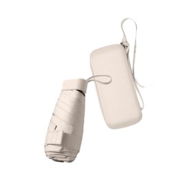 Ruspela Compact Umbrella with UPF50+ Protection, 6 Ribs Travel Small Compact Umbrella for Sun and Rain Windproof UV Umbrella with Zipper Case for Women Girls