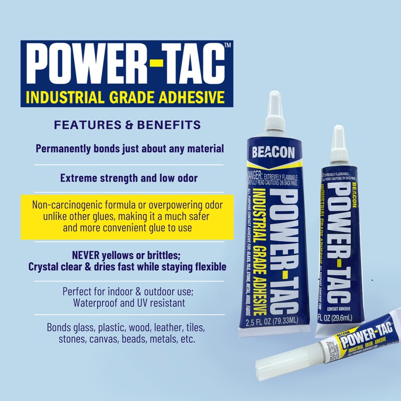 BEACON Power-Tac - The Ultimate All-Purpose Glue with Superior Strength,