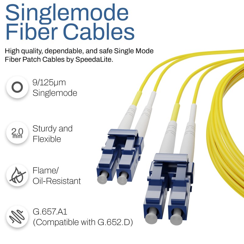 SpeedaLite 15M LC to ST Fiber Patch Cable OS2 Singlemode