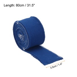 Rebower 3.5 cm x 80 m Elastic Cuffs for Sewing Knitted Ribbed Cotton Fabric Sleeve Waistband Ribbed Trim, [for Fabric, DIY Crafts] - Dark Blue/Pack of 2
