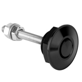 Quick Release M8 Bonnet, Quick Latch Pins Universal Bonnet Push Button Hood Car Quick Pin Latch Lock Clip Kit Silver (Black)