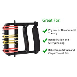 YPCBYNBS Ejercitador de mano, fortalecedor de dedos para manos, muñeca, antebrazos y pulgares, color negro