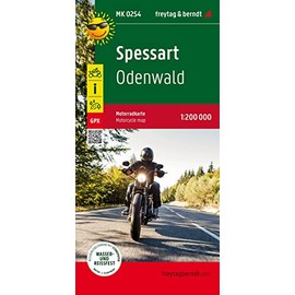 Spessart, motorcycle map 1:200,000, freytag & berndt: Odenwald, Toureninfos, GPX Tracks, wasserfest und reißfest