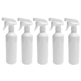 Hildbrandt 16oz 500ml Empty Plastic Spray Bottles for Cleaning Solutions Tattoo Flower Mist Bottle Hair Salon Tool Hair Dressing Refillable (White, Large-5)