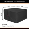 SheeChung Large 44'' Square Fire Pit Cover - Waterproof 600D