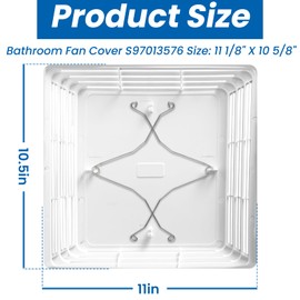 S97013576 Bathroom Fan Cover Grille with Springs, Replacement for Broan NuTone Bathroom Fan 2684F, 576, 676, 684, 684NT, Exhaust Fan Cover