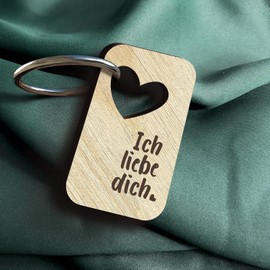 Ich liebe dich Schlüsselanhänger handgemacht aus Holz, Glücksbringer, Ich liebe dich Partner Schlüsselanhänger Paare, Jahrestag Geschenk, Partner Hochzeitstag, Paare Liebe Geschenke