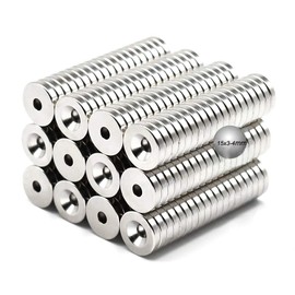 GXHUANG Multi-Use Refrigerator Magnets for Refrigerator Craft Project - Approximate 15 x 3 mm with 3mm Countersunk Hole - 15 Pieces