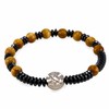 Rosary Bracelet Olive Wood and Hematite Beads Sacred Heart of