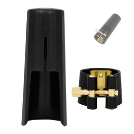 OriGlam Tenor Saxophone PU Leather Ligature Fastener Clip with Saxophone Plastic Cap for Tenor Sax Saxophone (Tenor)