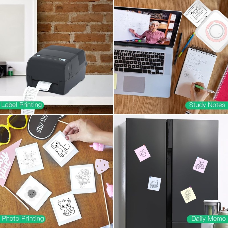 20 rolls Mini Printer Adhesive Stickers : 20 rolls colored，Compatible