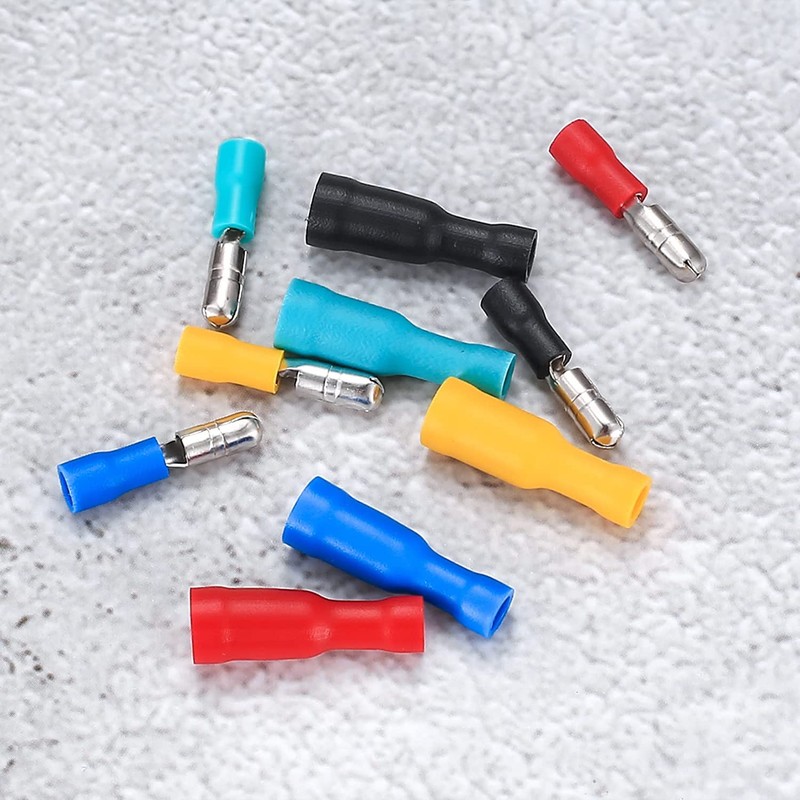 QOOSIKICC 100 Pcs Bullet Connectors Kit, Insulated Bullet Connectors Terminals