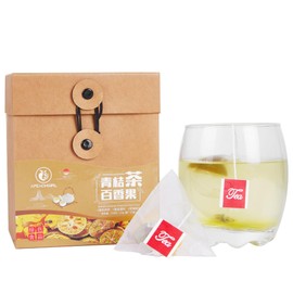 APEACHGIRL Green Kumquat Passion Fruit Tea Bags, 250g (8.8 oz), 25 Packs, Combination Fruit Tea, Separate Triangle Tea Bags, Aluminum Foil Bag, Helps Indigestion/Dry Stool