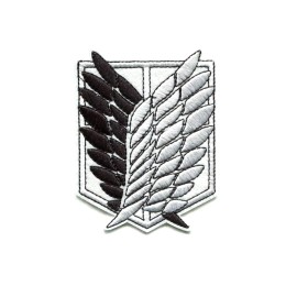 Patchwork Paradise Attack On Titan Wings Of Freedom Black & White Embroidered Iron On Patch Cosplay