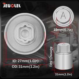 JEUCLEL Type A Wheel Locking Nut Key Compatible with Land Rover Range Rover Evoque Freelander Velar, Wheel Lock Lug nut Adapter, Car Anti Theft Screw Nut Removal Key Socket, Remover Repair Tool