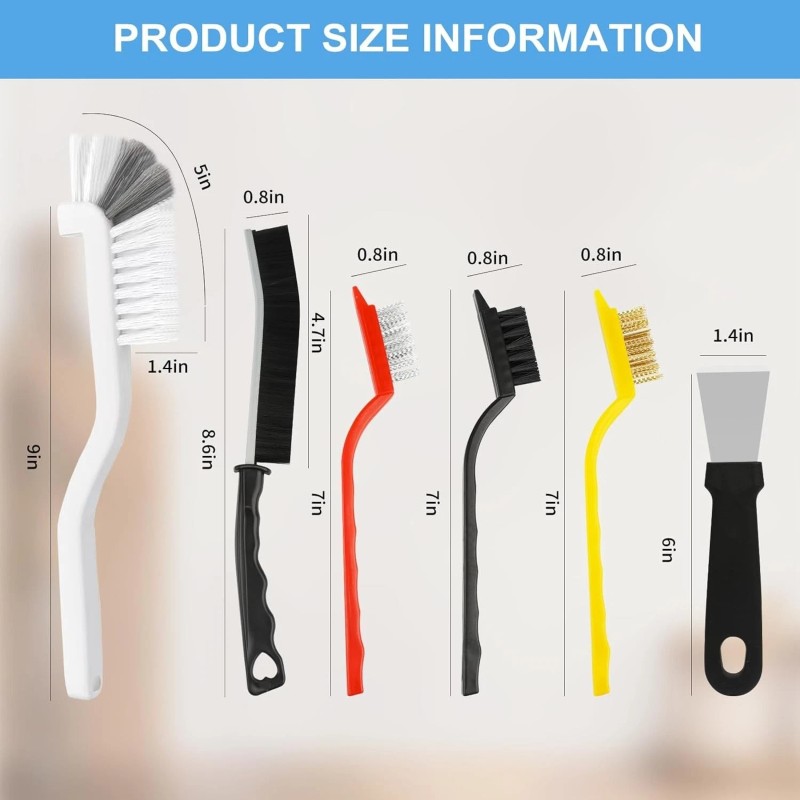 Dfacio 11Pcs Crevice Cleaning Brush Set, Hard Bristle Cleaning Supplies